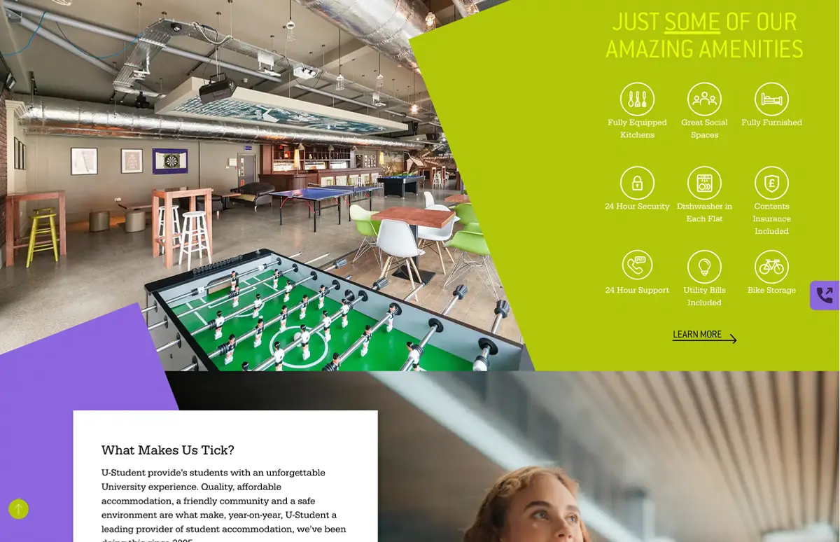 U-student web design case study for Real Agency
